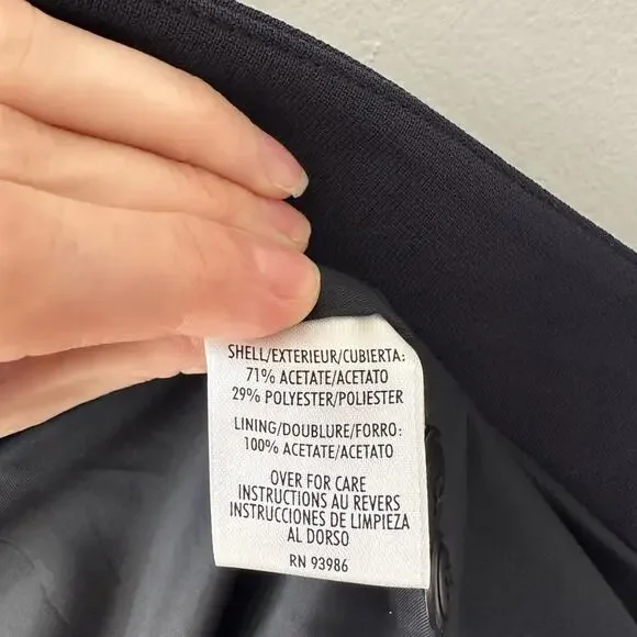 Vintage Casual Corner Blazer Women's 6 Navy Lined Notch Collar Office Jacket - Picture 5 of 8